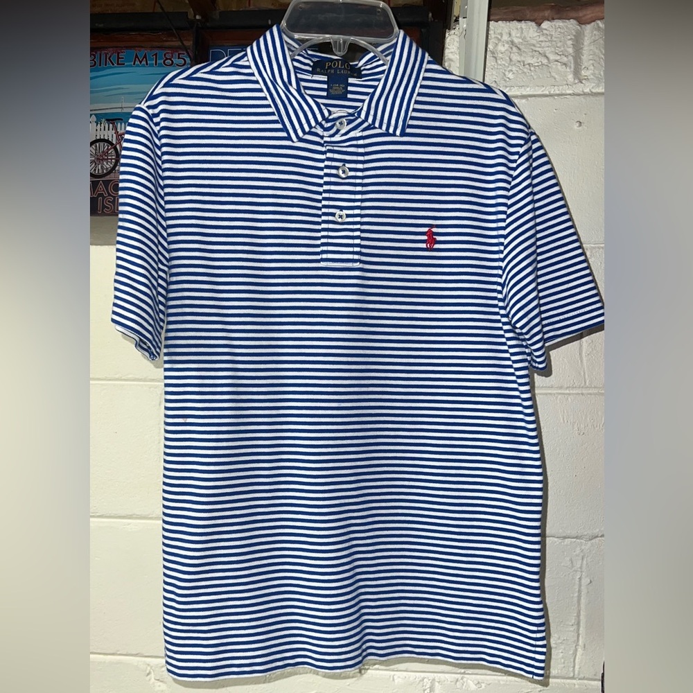 Blue Striped Polo Shirt